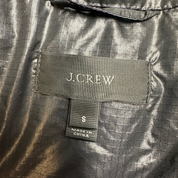 J. Crew Women's Shiny Black Down Filled Puffer Jacket. Style #B1186 Sz S - Picture 11 of 13